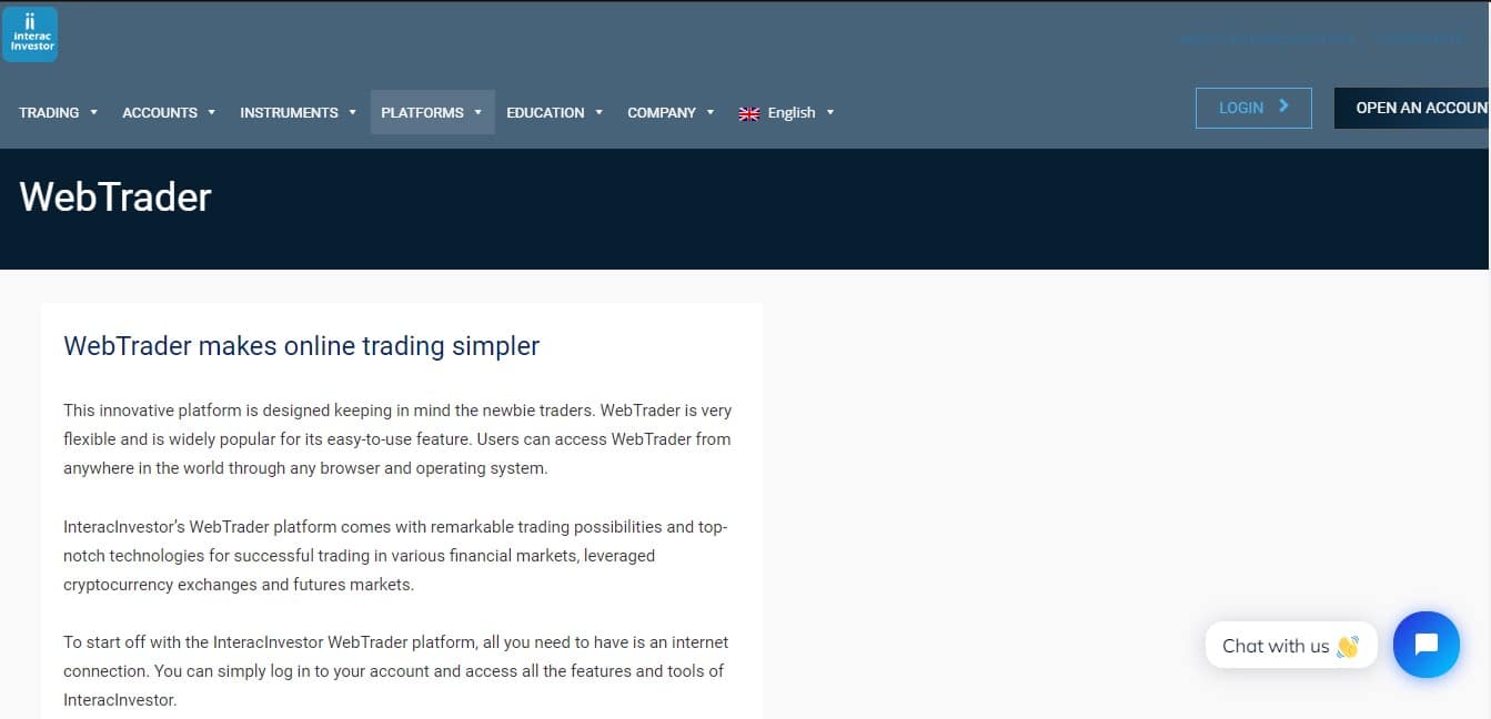 Interac Investor Trading Platform
