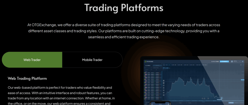 OTG EXCHANGE trading platform